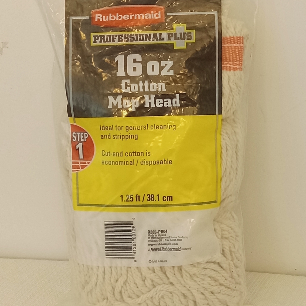 Rubbermaid Professional 16 Ounce Cotton Mop Head New In Package (Vintage)